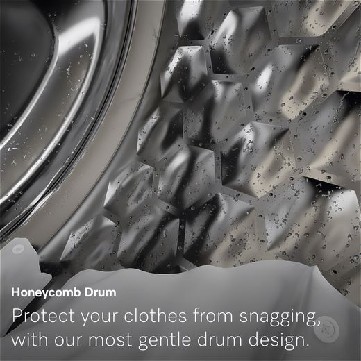 Miele W1 WSA123 WCS 8kg Washing Machine with 1400 rpm - White - Annotation - Honey comb drum shot